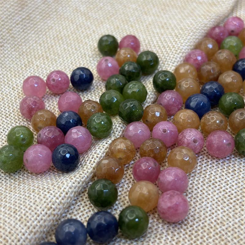 Tourmaline Faceted Chalcedony Abacus Beads for DIY Jewelry Accessories