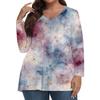 Women's Fashionable Casual Long Sleeved Plus Size  Print Top Plus Size Floral Print Top