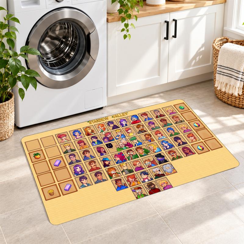 Flannel Kitchen Mat Stardew Valley Soft Area Rug Non Slip Floor Carpet Home Decoration