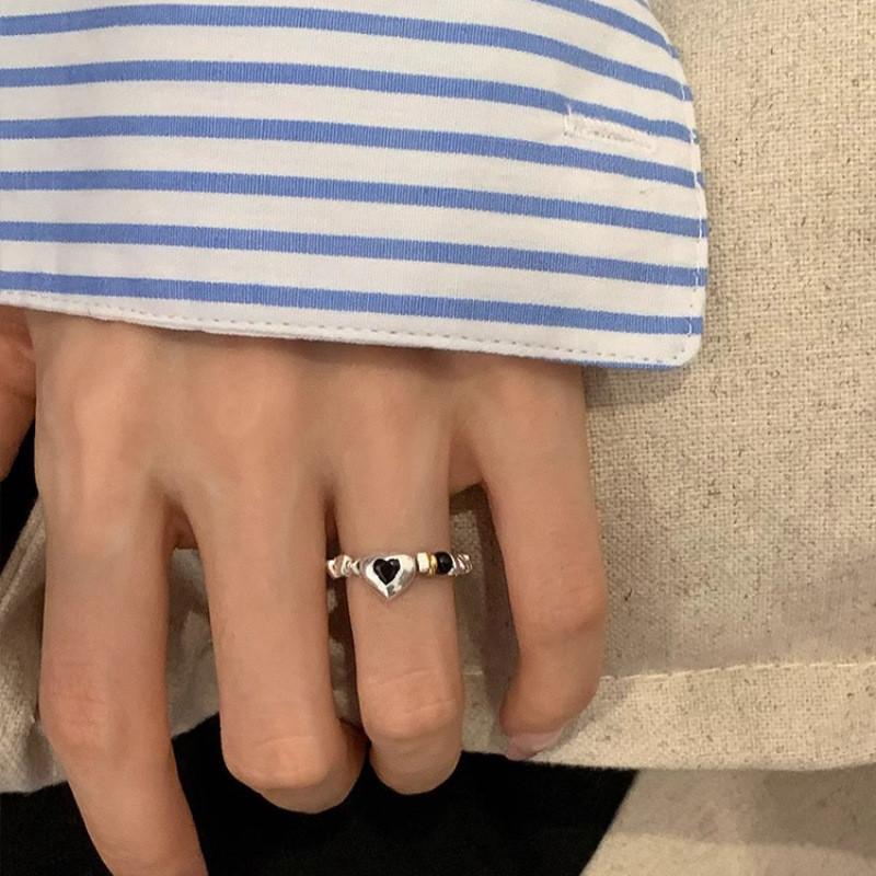 Chic Heart Design Copper Ring For Women Stylish Elegant Everyday Accessory