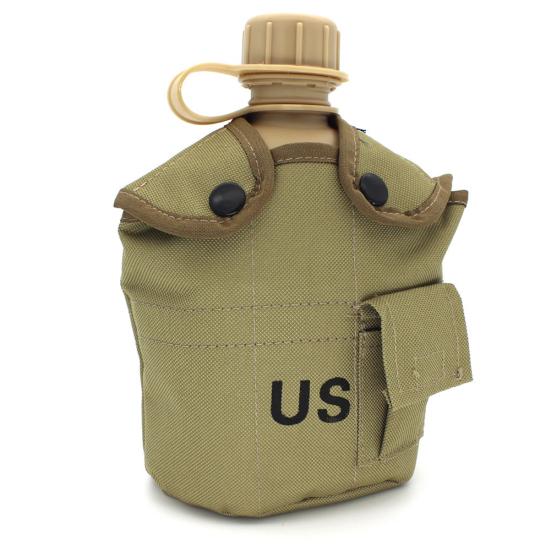 1L Army Military Water Bottle Camping Hiking Canteen Cup Portable for Outdoor