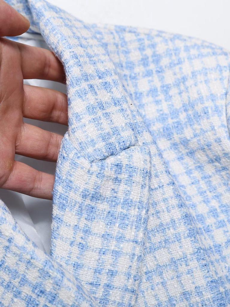 2024 Women's Winter Textured Casual Suit Jacket & Shorts - European & American Style