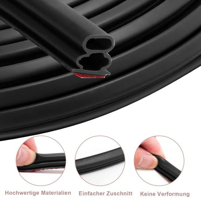 Bande d'étanchéité autocollante noire 10 × 10 mm, 6 m – joint pour porte