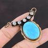 Arizona Turquoise Pendant Copper Jewelry Rainbow Moonstone Pendant Handmade Pendant Beautiful Copper Pendant Gemstone Pendants Gift For Him
