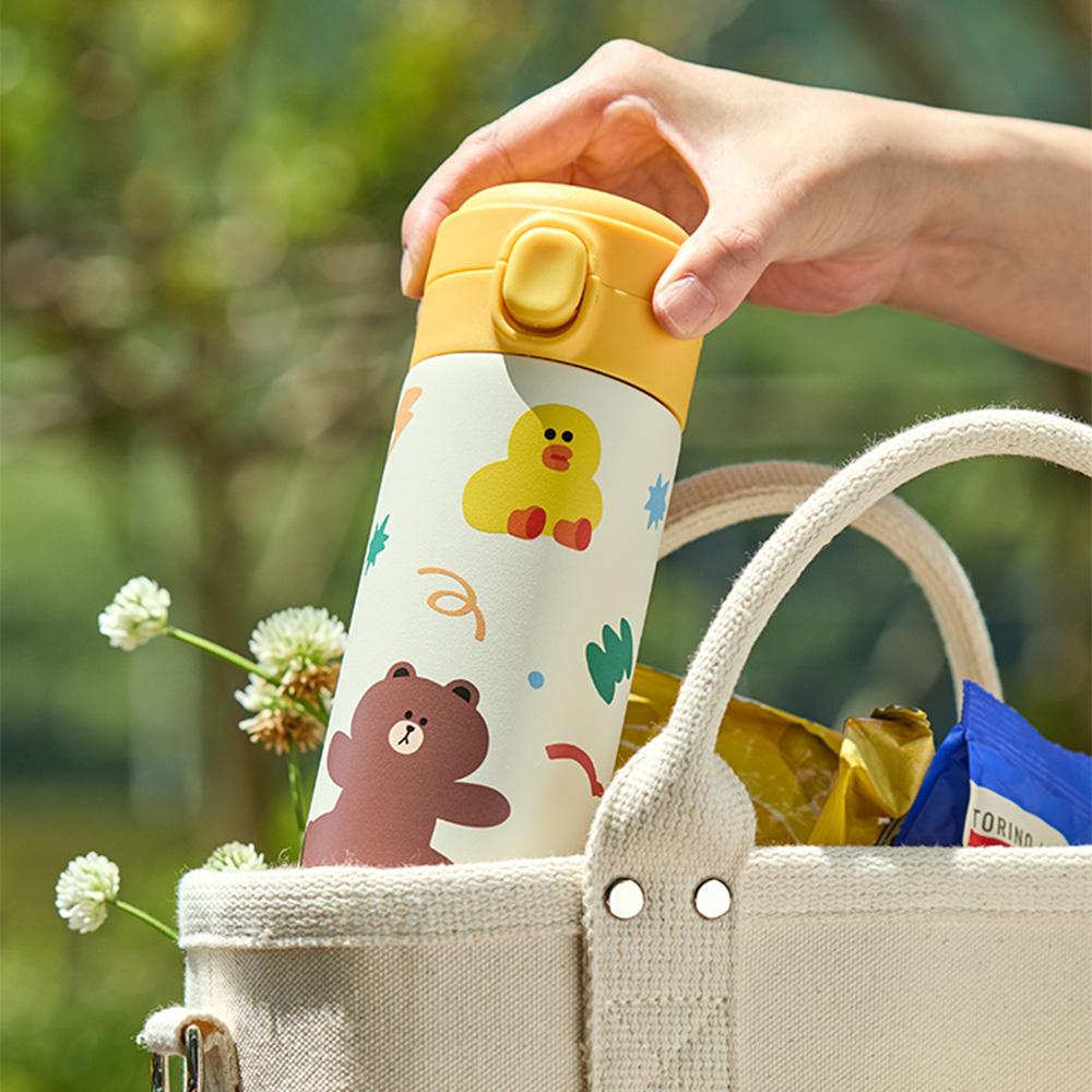 Line Friends Brown Picnic One-Touch Tumbler (420ml)