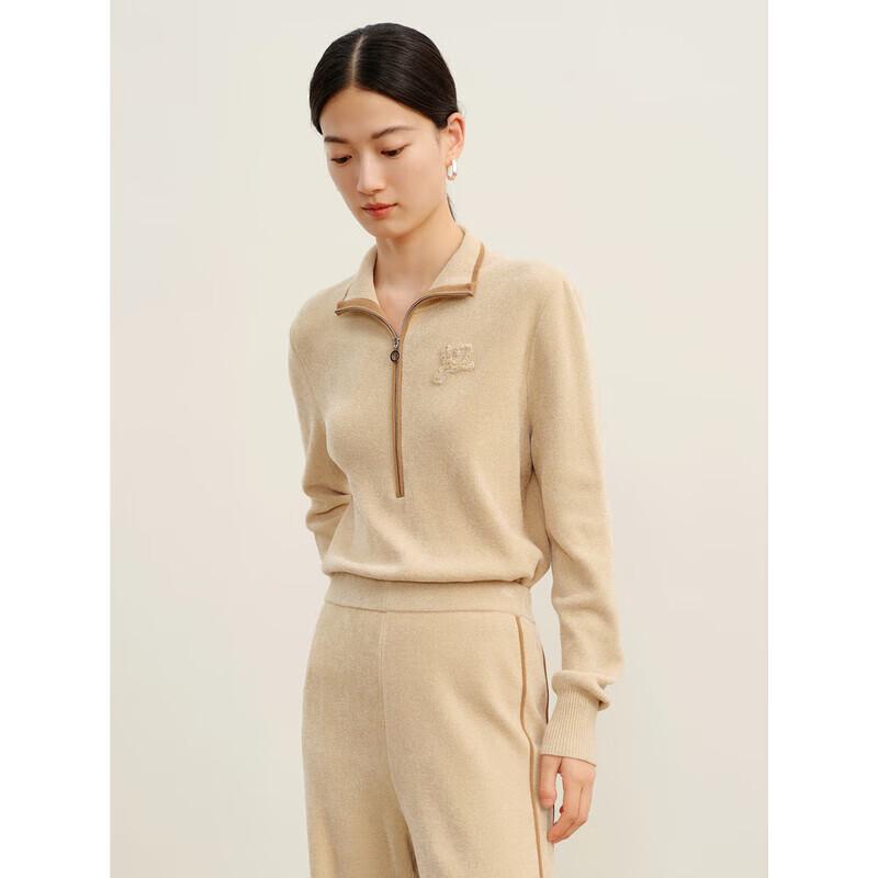 JU ZI ANNA & CO Women's Retro Color Block Chenille Hooded Sweater