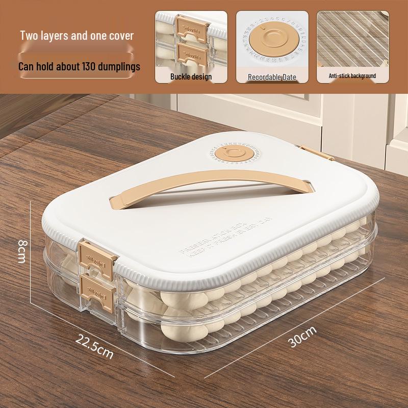Multi-layer Transparent Dumpling Storage Box with Timer - Kitchen Food Grade Plastic
