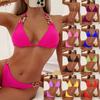 Bikini New Swimsuit Sexy Solid Color Triangular Bikini Women's Swimsuit