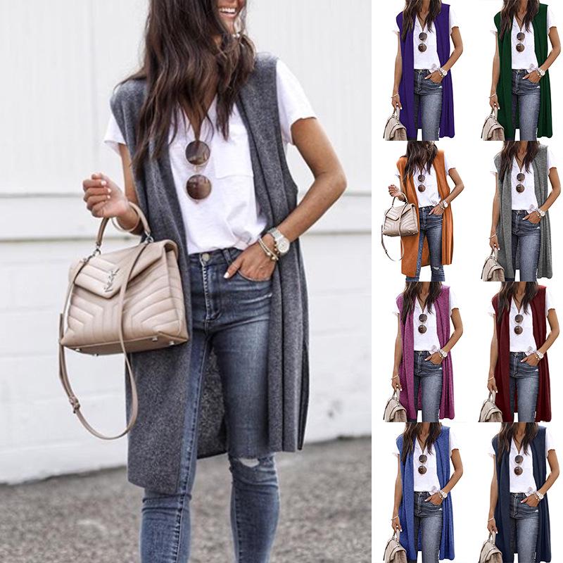 2024 Bestseller Solid Color Fashion Mid-length Vest - Six Colors, Four Sizes Model 8820