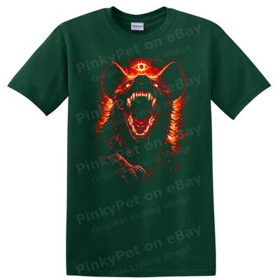 Wilk Demoniczne Stworzenie Ogniste Oko Koszulka Graficzny Wzór Horrorowa Koszulka