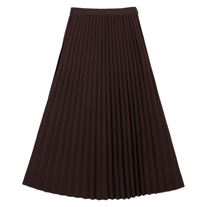 Fei Yuan Women's Elegant High-Waist Accordion Pleated Skirt - Autumn/Winter Style