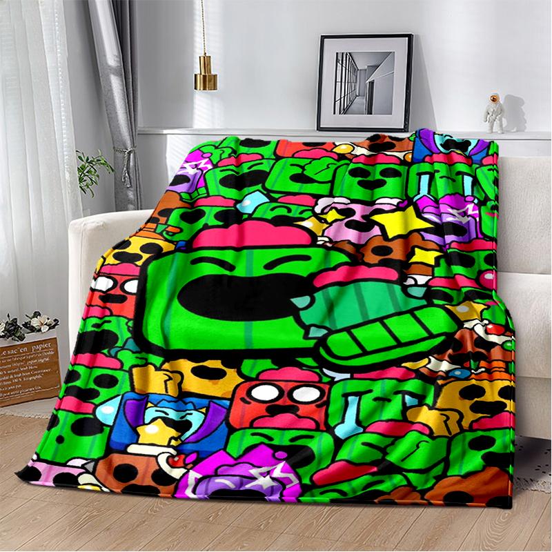 2025 New Style Brawlls  Cartoon Game Blanket,Soft Throw Blanket for Home Bedroom Bed Sofa Travel Picnic Cover Kid Gift