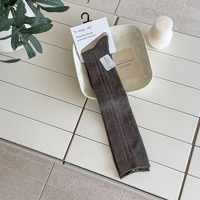 Double-needle Vertical Calf Socks for Girls, Pile Socks for Schoolgirl Style