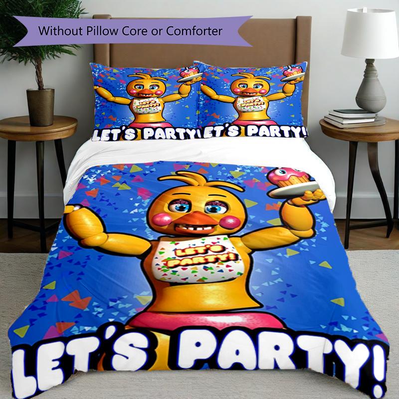 Set copripiumino 3 pezzi (1*Copripiumino + 2*Federe, Senza Nucleo), Set Biancheria da Letto Stampato Five Nights at Freddy's, Decorazione Camera da Letto, Per Tutte le Stagioni, Regalo di Compleanno