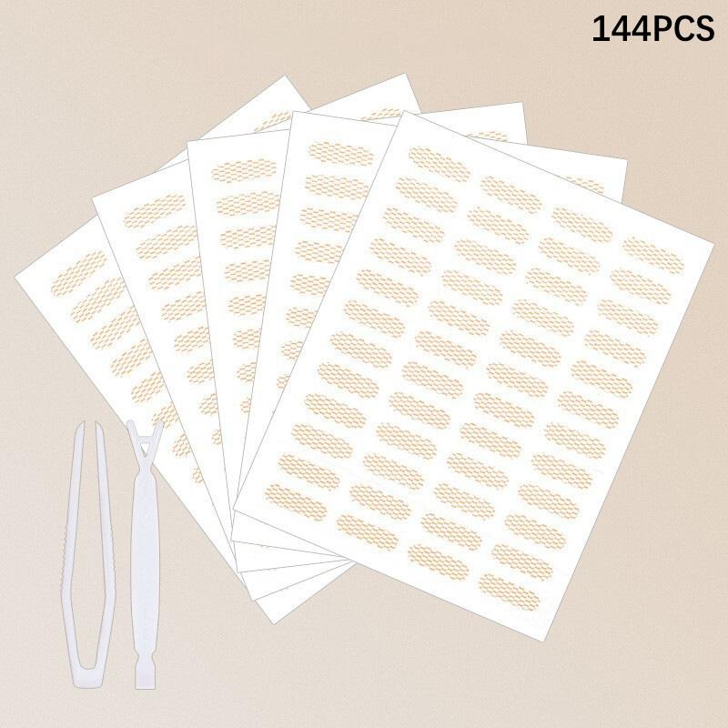 

Натуральные сетчатые кружевные прозрачные невидимые самоклеящиеся полоски-наклейки для подтяжки век Женские невидимые наклейки для двойного века 144PCS