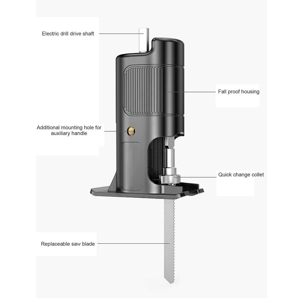 Tragbare Elektrische Säge Kopf Von Schraubendreher Kolben Adapter Elektrische Bohrer Zu Elektrische Säge Haushalt Holz Metall Schneiden Werkzeuge
