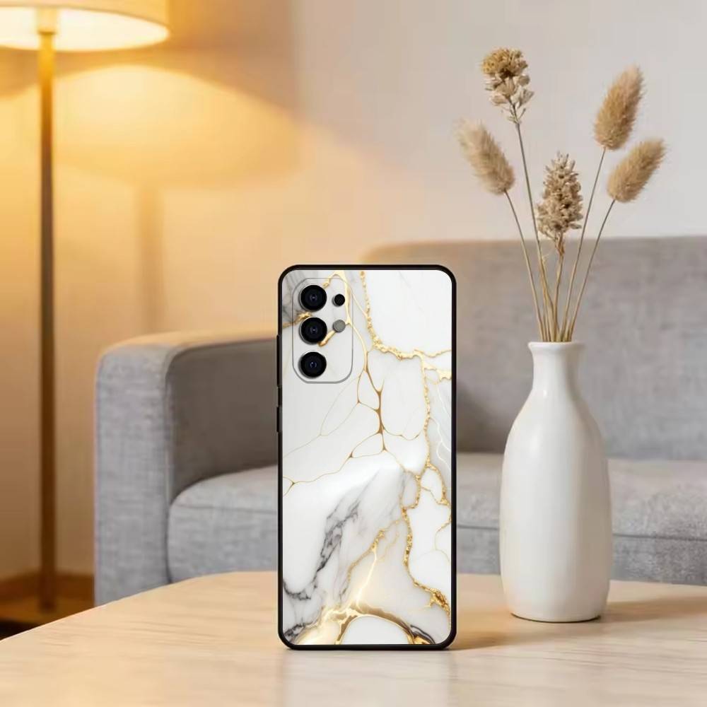 Stylish Marble Pattern Phone Case Black Silicone Soft For Samsung S25,S24,S21,S22,S23,S30,Ultra,S20,Plus,Fe,Lite
