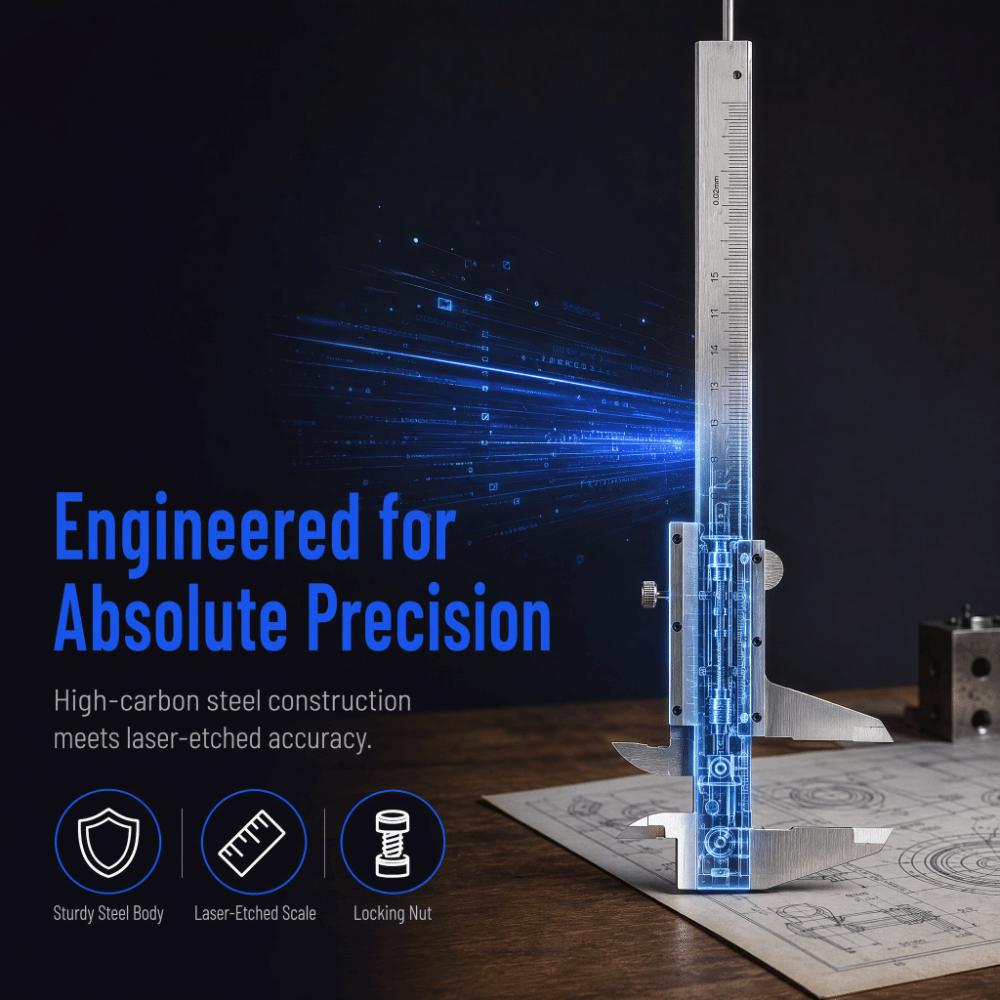 0-150mm Range Vernier Caliper Manual Non Digital Measurement Gauge Depth Caliper For Workpieces
