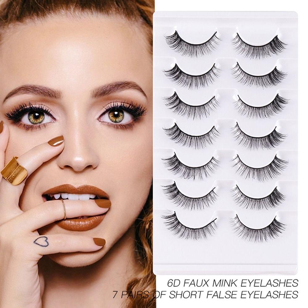 

Korean Fake Eyelashes Faux Mink Lashes Manga Lashes Cat Eye Look Short Lashes False Eyelashes 7030