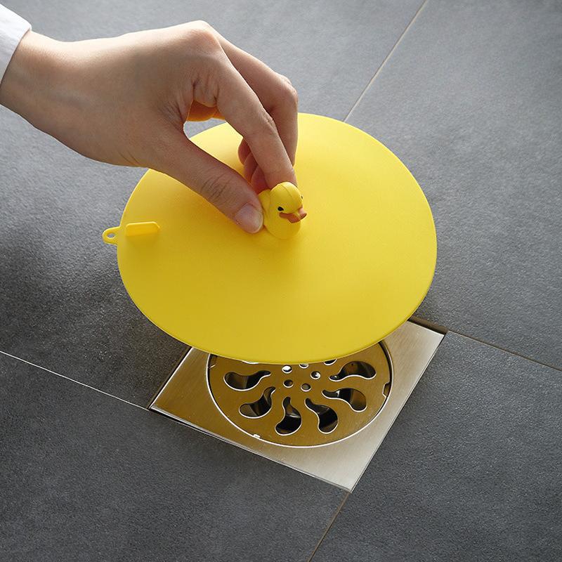 Silicone Drain Cover For Bathroom, Odor Proof Anti Splash Floor Trap Lid, Non Slip Shower Floor Stopper With Fun Designs