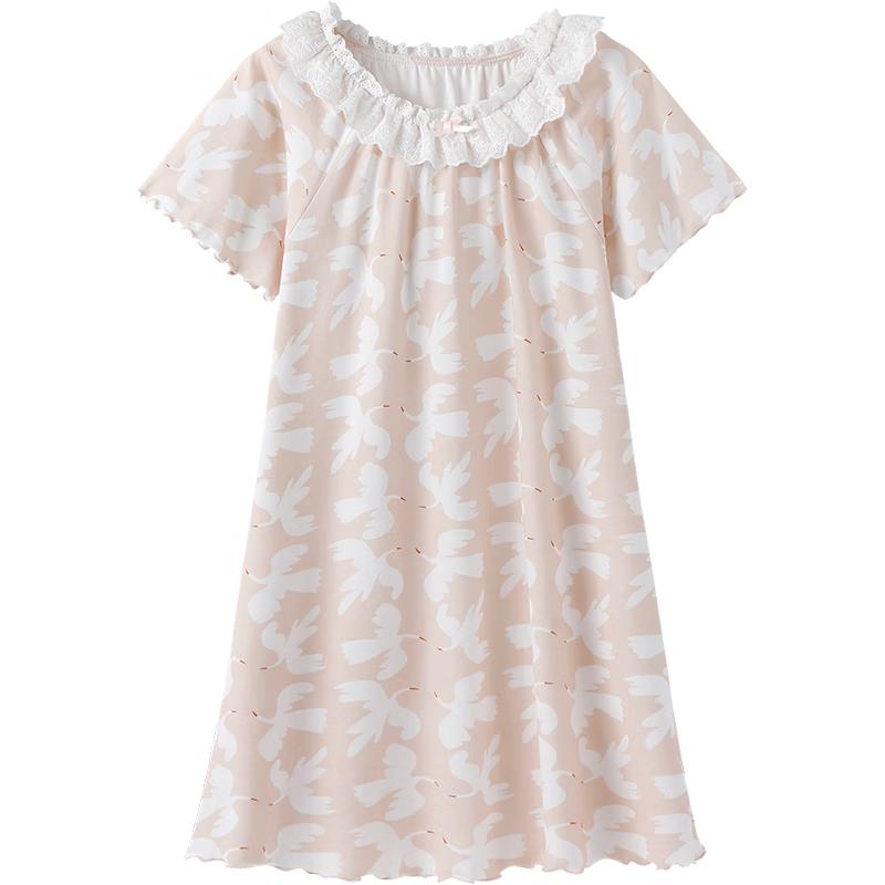 YEEHOO Girls  7A Antibacterial Cotton Short Sleeve Nightdress 120