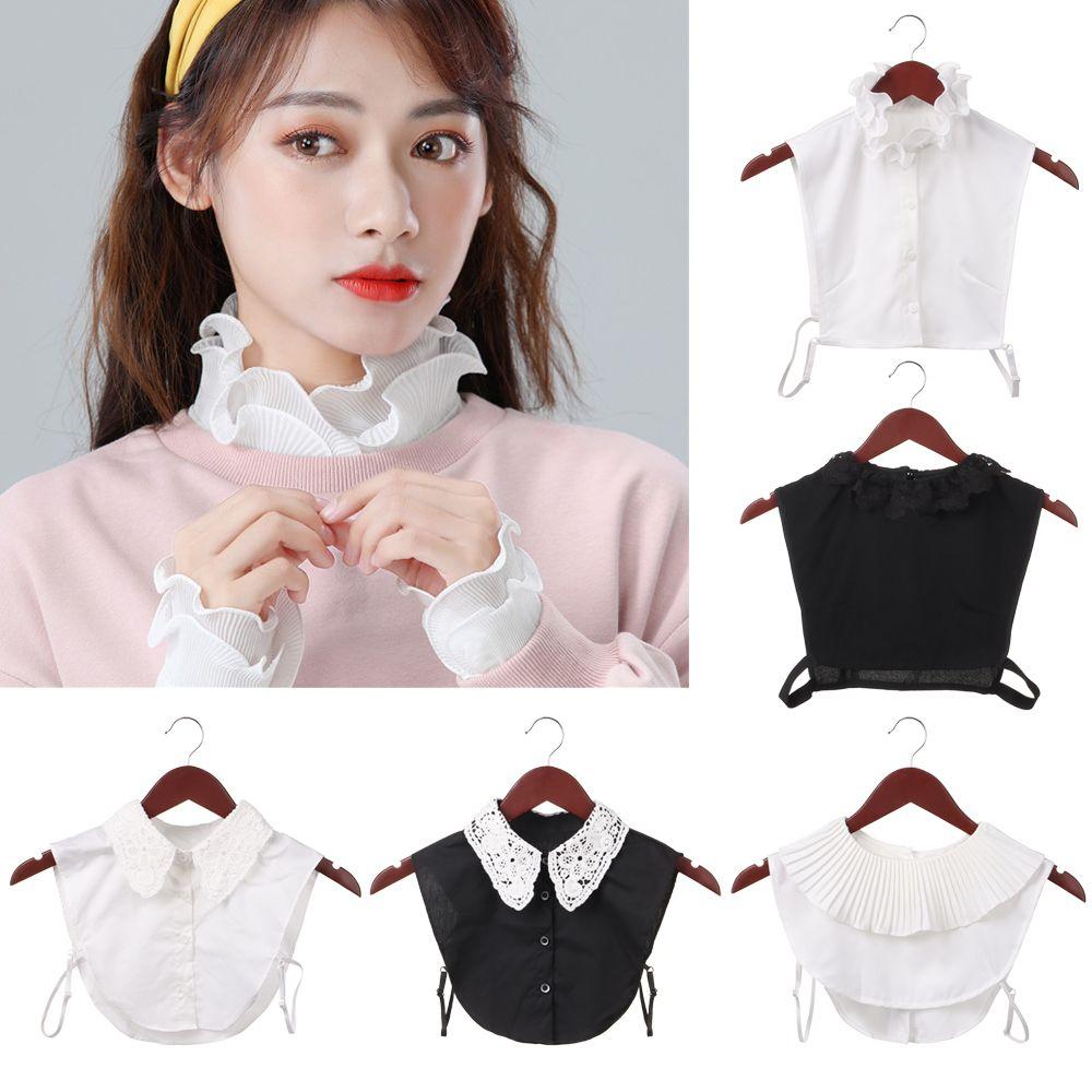 Vintage Cotton Lace Lapel Blouse Top Shirt Fake Collar False Tie Clothes Accessories