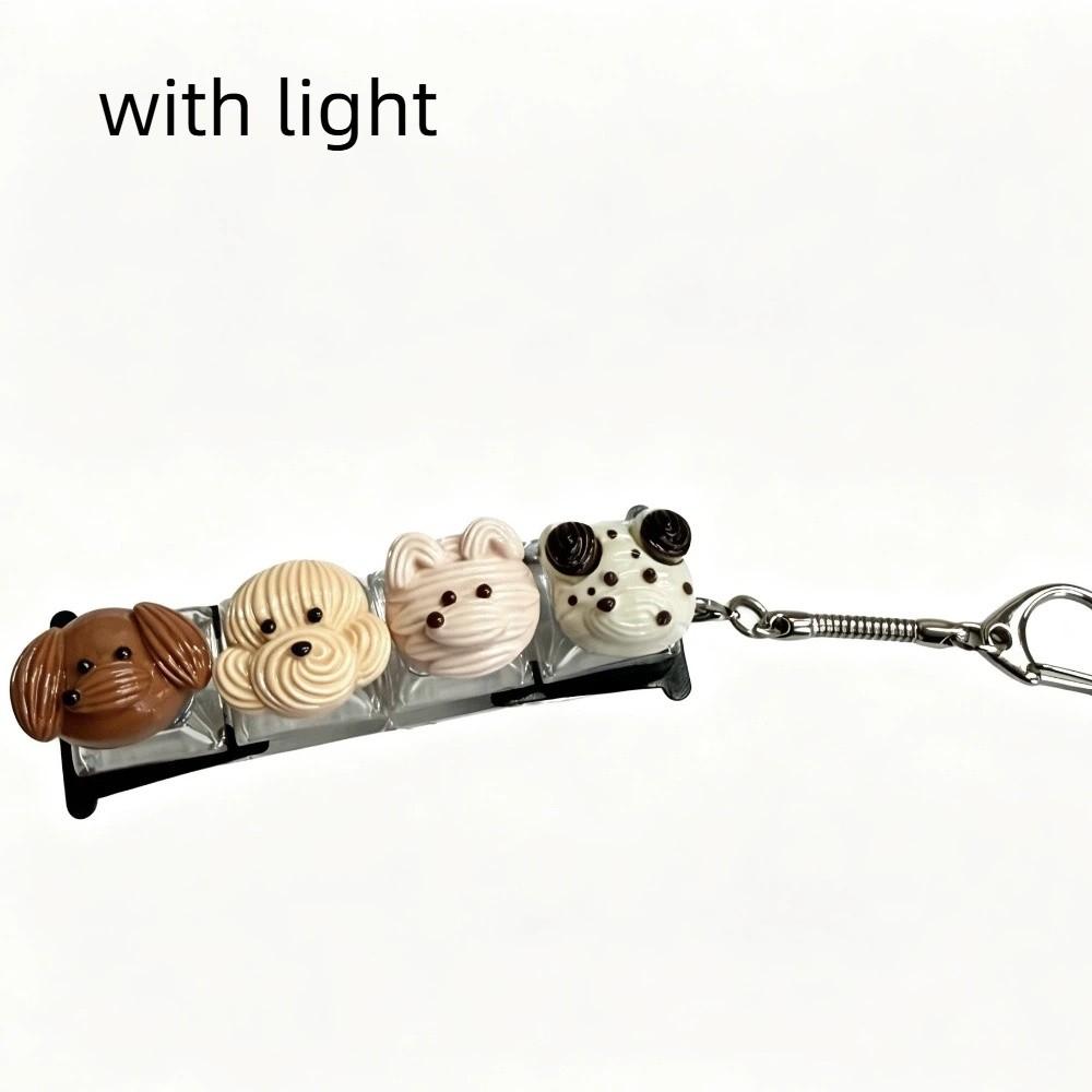 Finger Button 4 Key Mechanical Keychain Pressable Toy Mini Bread Model Pendant  Kids Gift