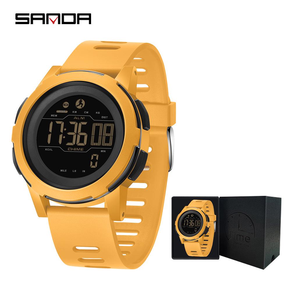 Sanda Multi-Function Smart Watch: Waterproof, Pedometer, Alarm Clock for Hiking & Sports - Unisex