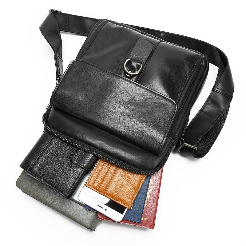 New Men's Casual Travel Shoulder Bag Real Leather Top Layer Cowhide High-end Crossbody Work Commuting Small