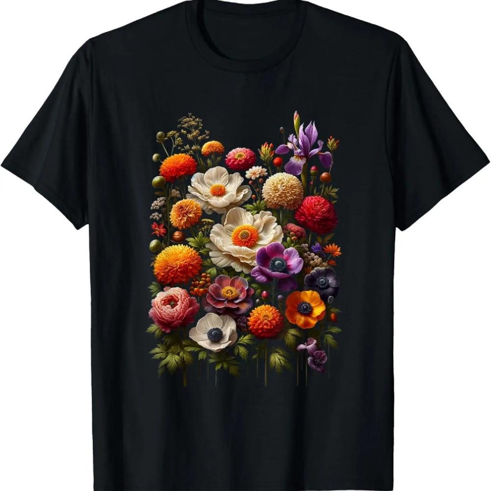 

Vintage Wild Botanical Flower Cottagecore Gardening Bouquet T-Shirt XXXXXL чёрный