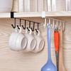 Household Convenience 6 Hooks Multifu Cup Holder Hang Cabinet Under Shelf Rack Metal Cupboard Cabinet Storage Organiser Racks