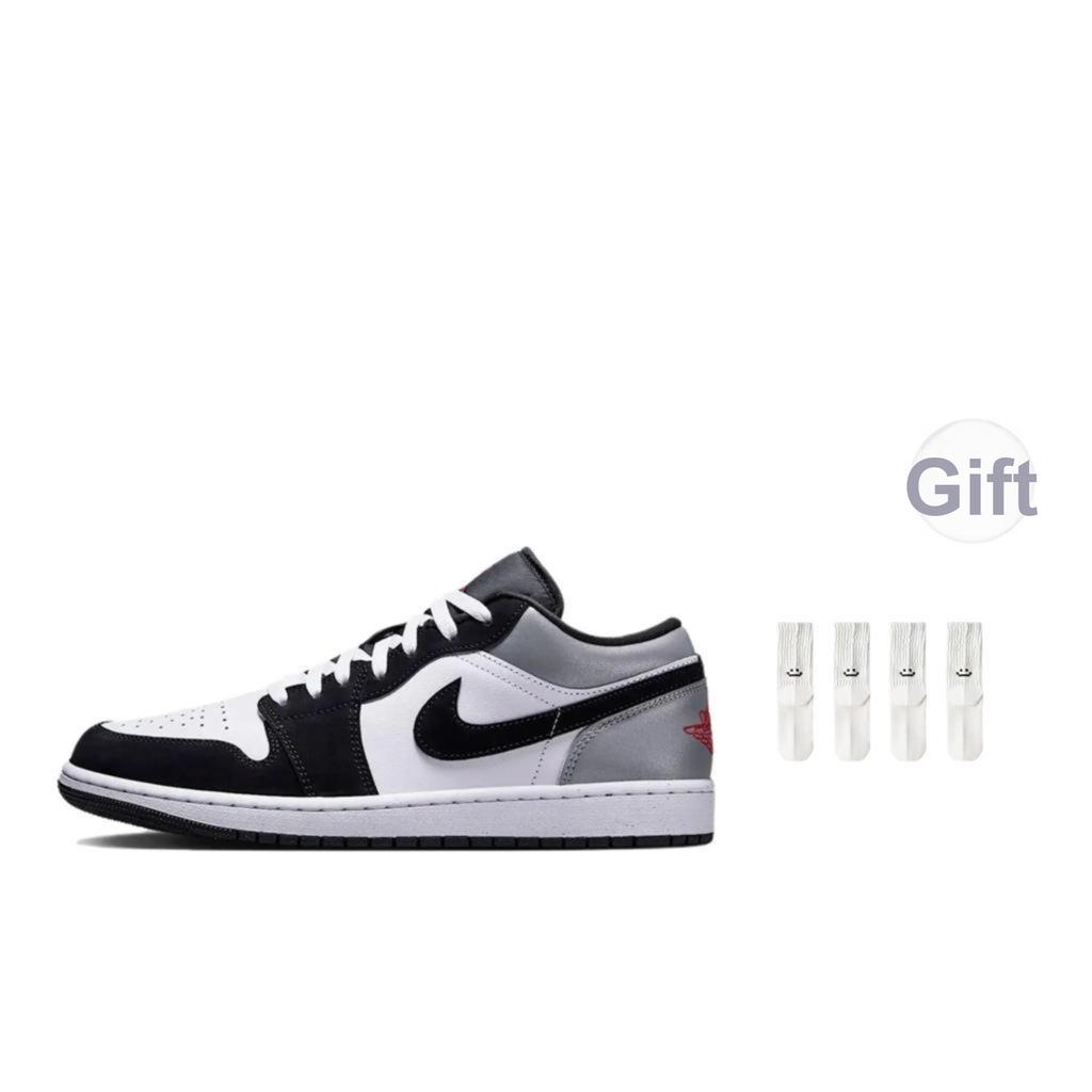 Air Jordan 1 Low SE Hvit Svart Matt Sølv Herre Sneakers Ild-Rød HF3148-106