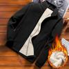 Men's Plus Size Thick Fleece-Lined Lambswool Winter Sweatshirt Jacket