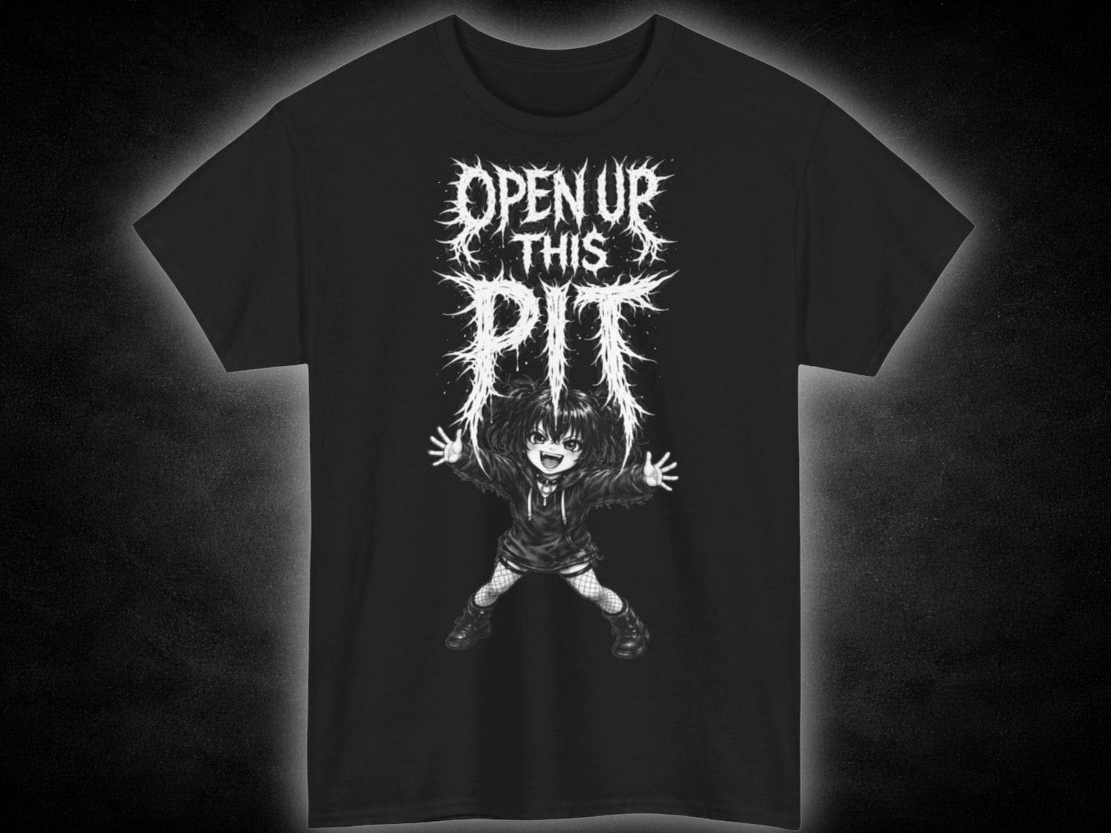 Alterternative Chibi Goth Concert Tee | Open Up This Pit T-Shirt XL