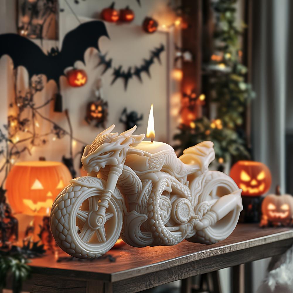 Evil Dragon Wrapped On Motorcycle Candle Silicone Mold Evil Magic Dragon Motorcycle Resin Gypsum Concrete Mold Craft Molds