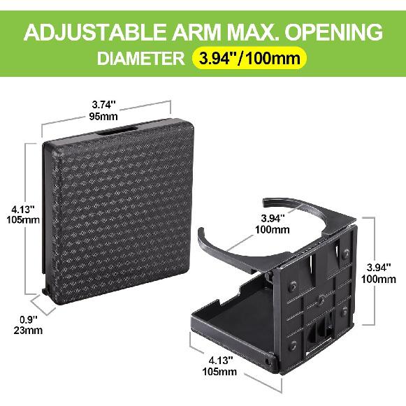 Spurtar 2Pcs Boat Cup Holder Suitable For Most Size Mugs Water Bottle Drink 2.36-3.94Inch/60-100MM Adjustable Folding Wall Car Desk Cup Holder For