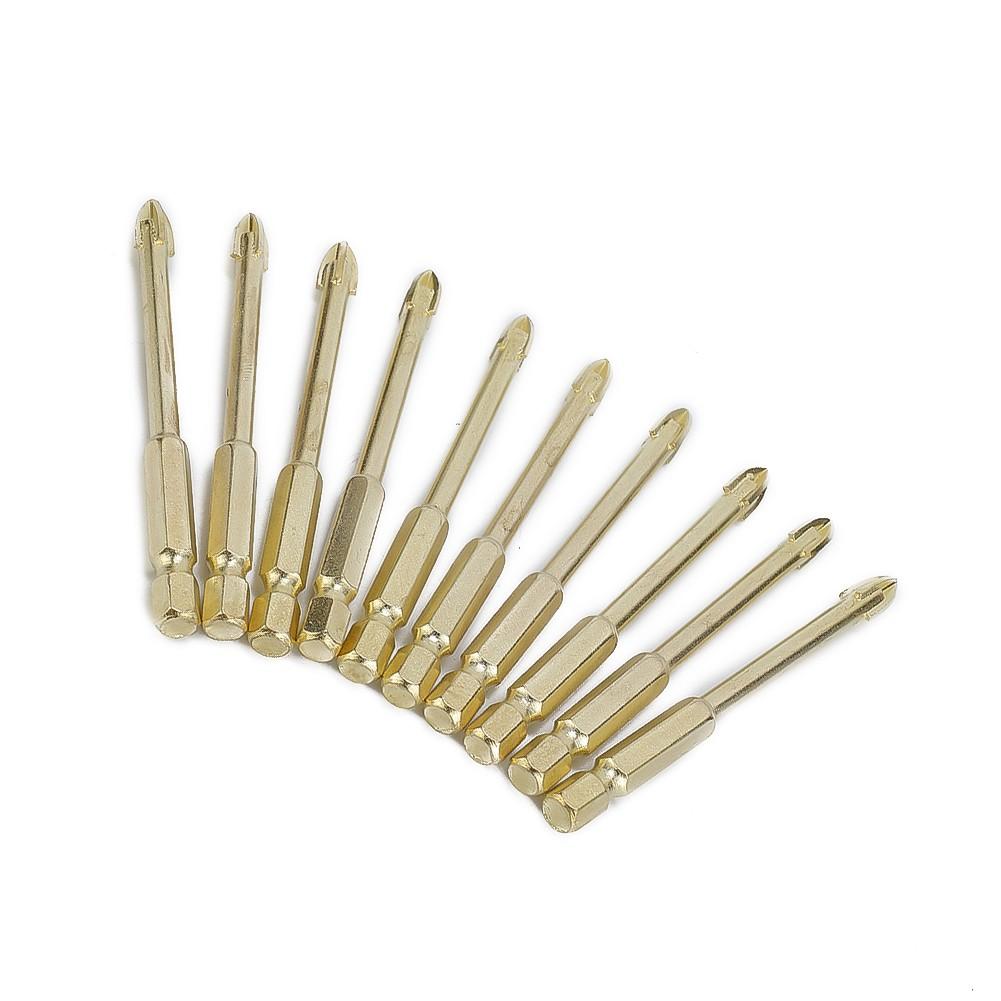 10pcs 6mm  Ceramic Tile Marble Glass Drill Bits Spear Head Hex Shank