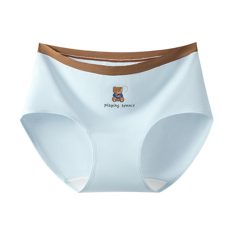 Girl in The Spring and Autumn and Lovely Cartoon Bear Cotton Probiotics Fork Briefs