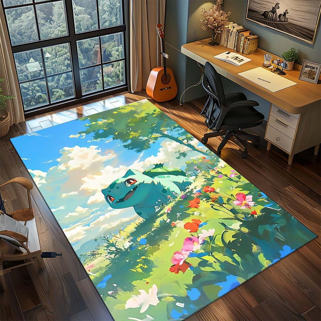 Pokemon Anime Rug Carpet Large Area Rug Non Slip Washable Floor Mat Gamer Room Bedroom Home Decor -QJY