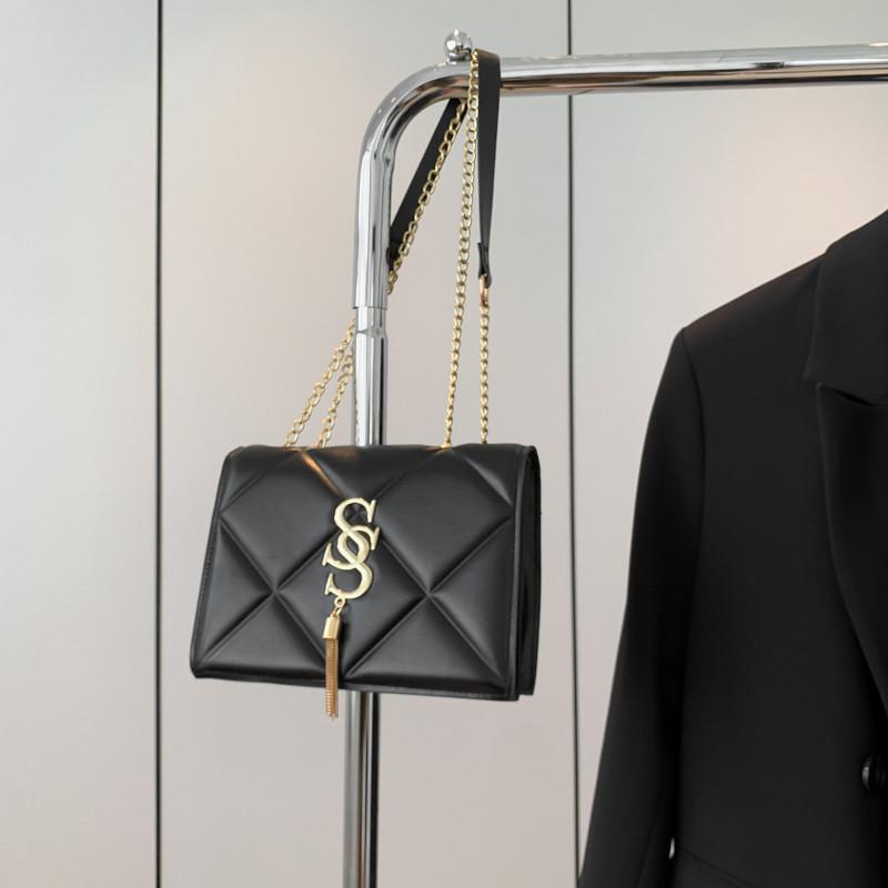 

Модная летняя повседневная сумка через плечо на цепочке в ретро-минималистичном стиле для повседневного использования чёрный