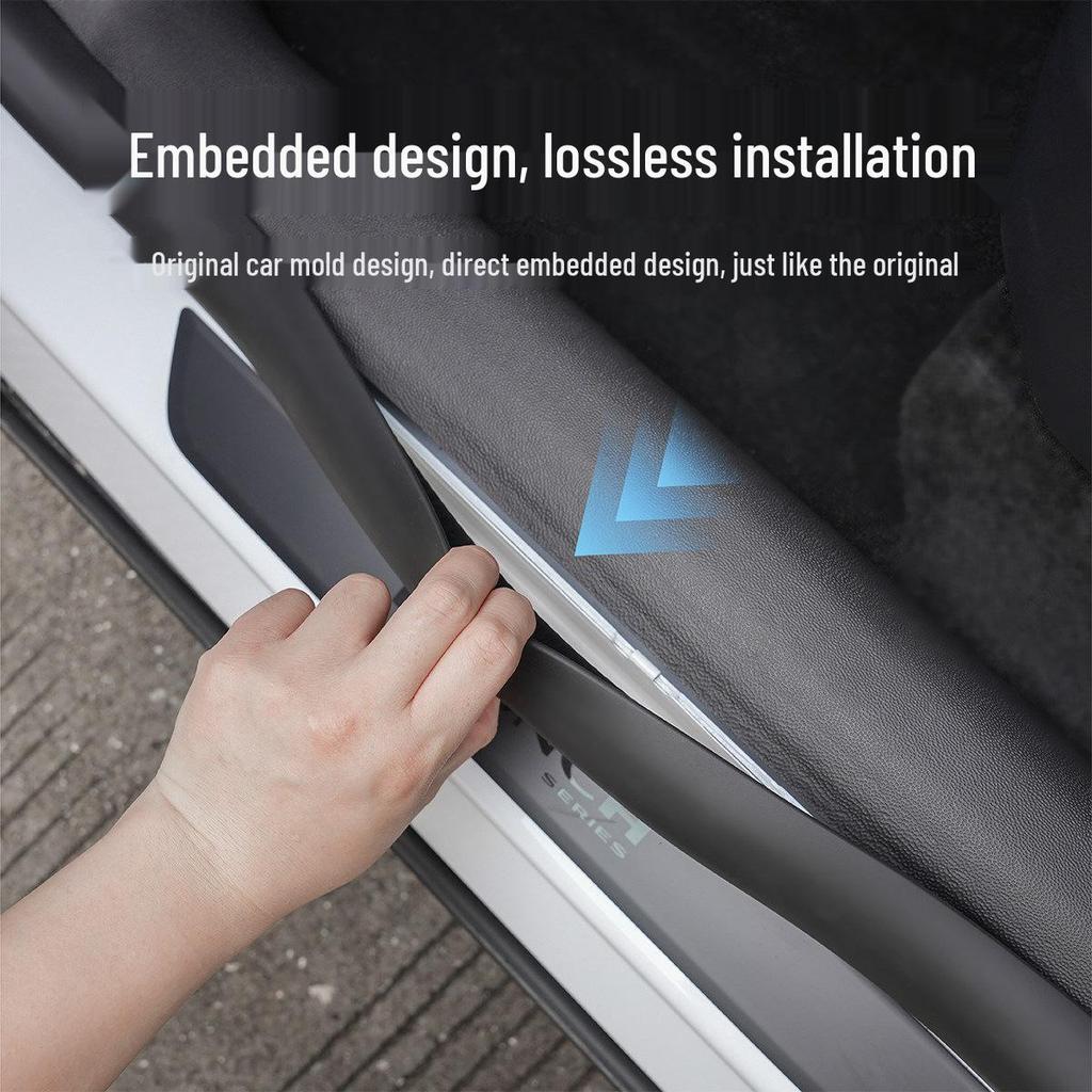 Tesla Model Y Door Sill Scuff Plates - Anti-Step TPE Welcome Pedals
