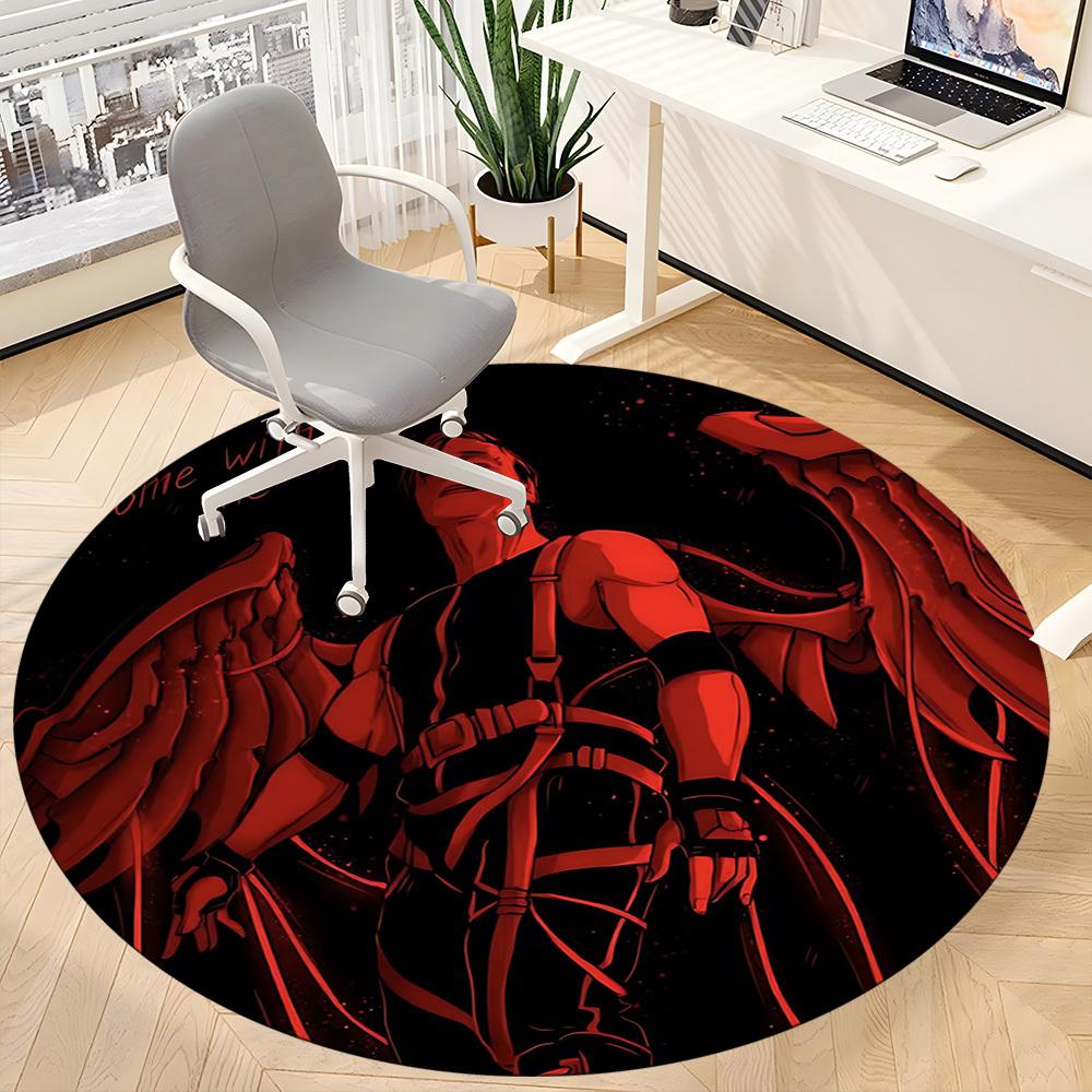1PC Rammstein Office Round Rug, Non-slip, Soft and Durable Office Rug for Interior Decoration, Perfect for Office, Beautiful Decoration