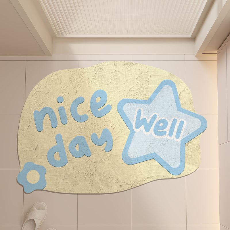 

Small Fresh Clouds Diatom Mud Floor Mat Shower Room Water-Absorbing Quick-Drying Floor Mat Household Bathroom Non-Slip Washable Floor Mat 40 * 60cm (3.5mm thickened diatom mud)