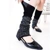 Rippstrick-Beinwärmer mit funkelnden Pailletten, inspiriert von Mode-Statements, elastische lange Stiefelsocken, Beinabdeckung für Damen
