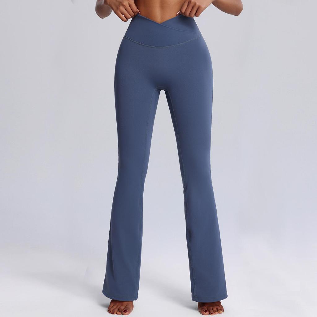 Women's European & American Cross-Border Autumn/Winter Yoga Set: Nude Tight Sportswear & Casual Flared Fitness Two-Piece