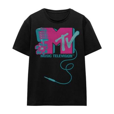 Unisexové tričko s logem mikrofonu pro dospělé MTV