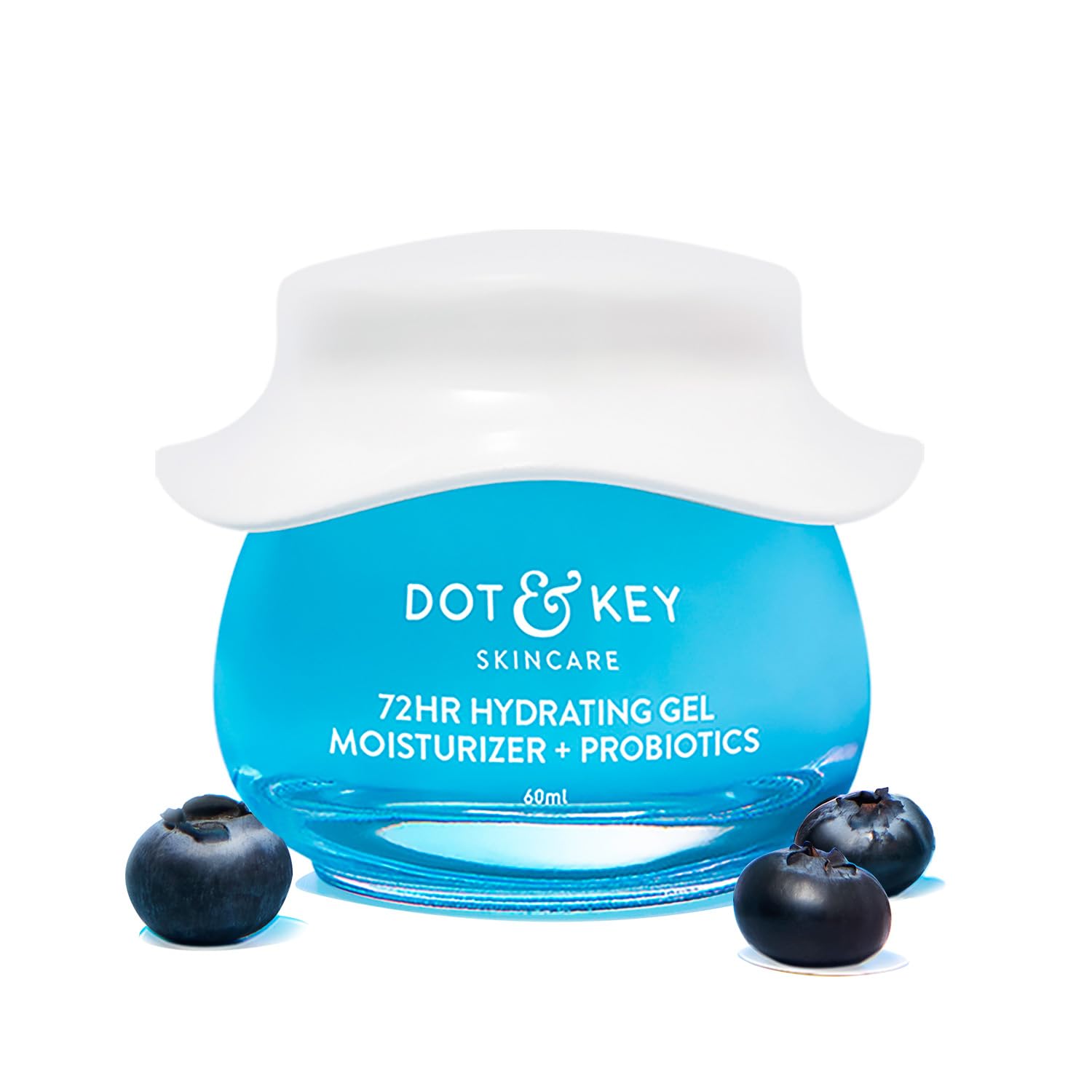 DOT & KEY 72Hr Hydrating Gel + Probiotics Moisturizer For Face With Hyaluronic Acid, Kombucha & Rice Water Lightweight Gel Oil Free Moisturizer | F