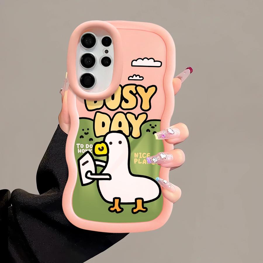 Cartoon Duck Soft Phone Cover Case for Samsung Galaxy S20 FE A26 S23 Plus A25 S22 Ultra S25 S21 S24 A24 A35 A55 A54 A36 A34