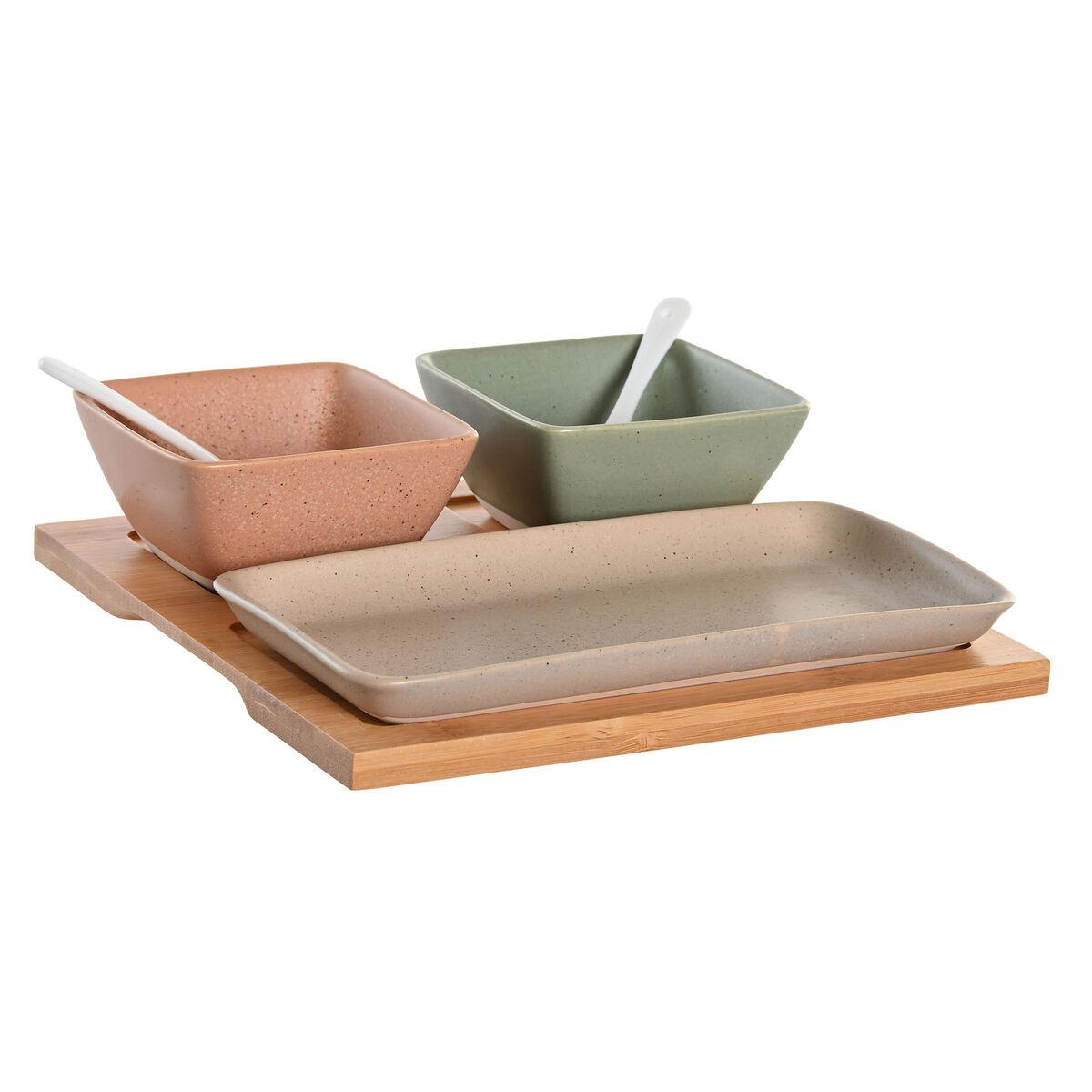 

Набор закусок DKD Home Decor 24 x 23,5 x 1,5 см Фарфор Разноцветный Бамбук 6 предм. Скандинавский стиль