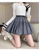 Korean Plaid A-line Skirt: Women's 2025 Autumn Petite High Waist Fluffy Short Skirt